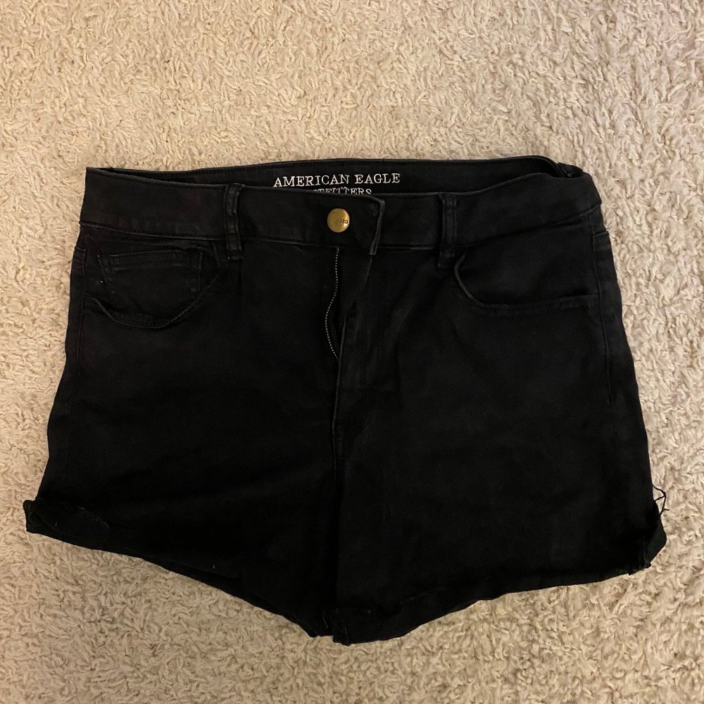American Eagle Black High Rise shorts